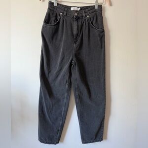 & Other Stories Washed Black Pleated High Waist Jeans